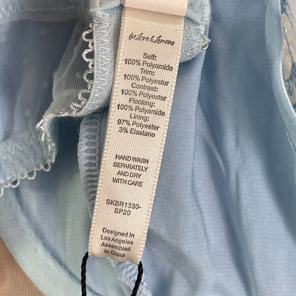 NEW For Love & Lemons Medium Longline Lace Bra Blue Daisy Bustier Underwire - Picture 6 of 13